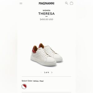 Magnanni Women's White and Red Sneakers